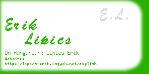 erik lipics business card